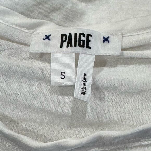 Paige Cold Shoulder Optic White Shirt Women's Small - Picture 2 of 4